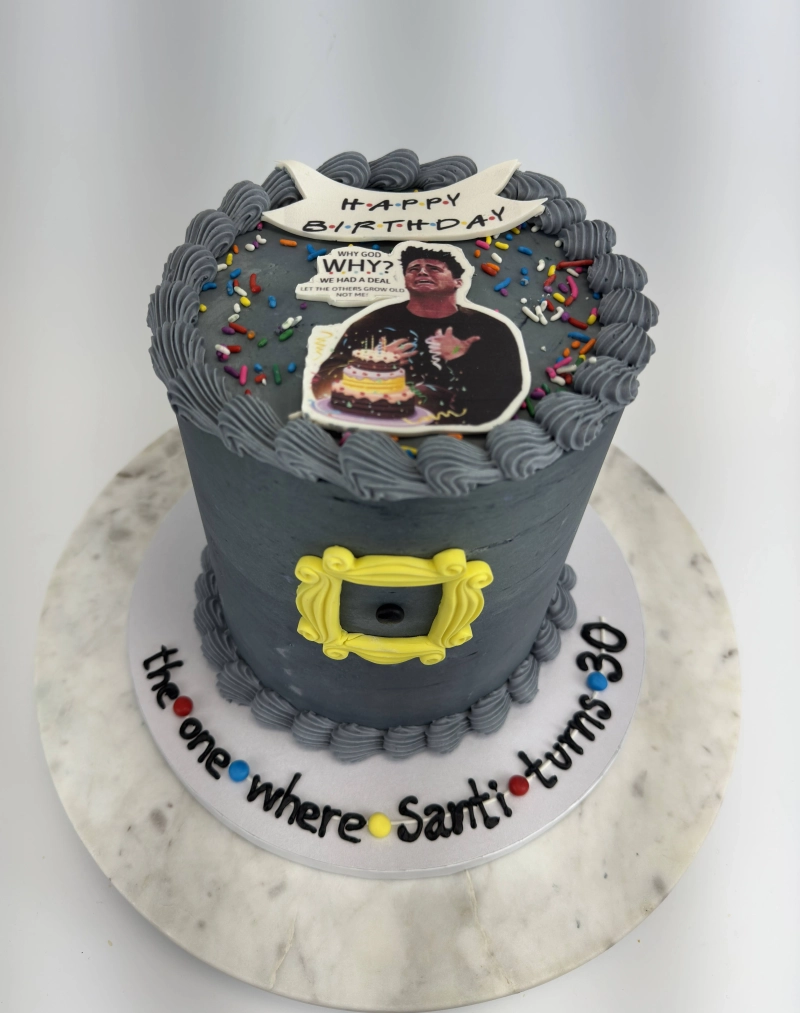 Friends Theme Round Vintage Cake